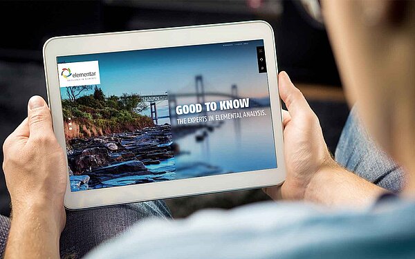 Man looking at an iPad screen