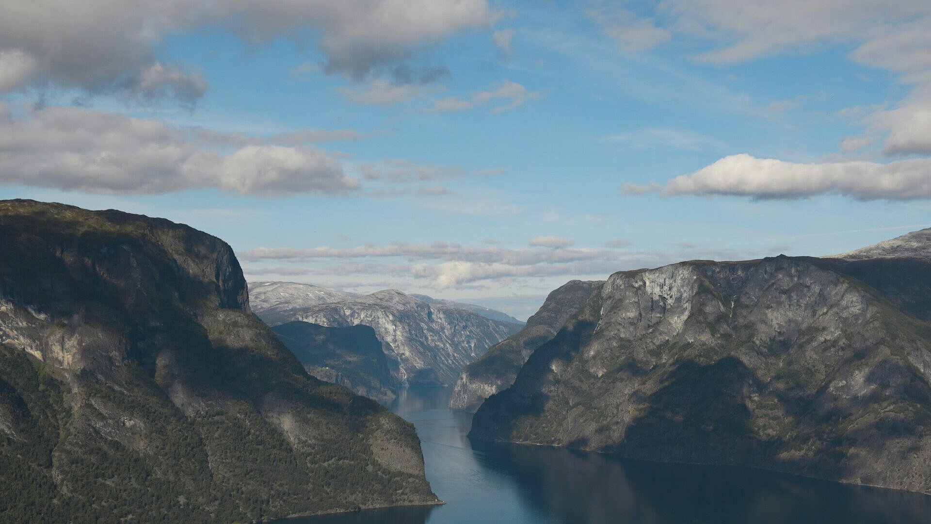 Image of the Sognefjord, the deepest fjord in Norway.