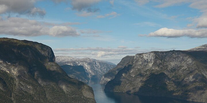 Image of the Sognefjord, the deepest fjord in Norway.