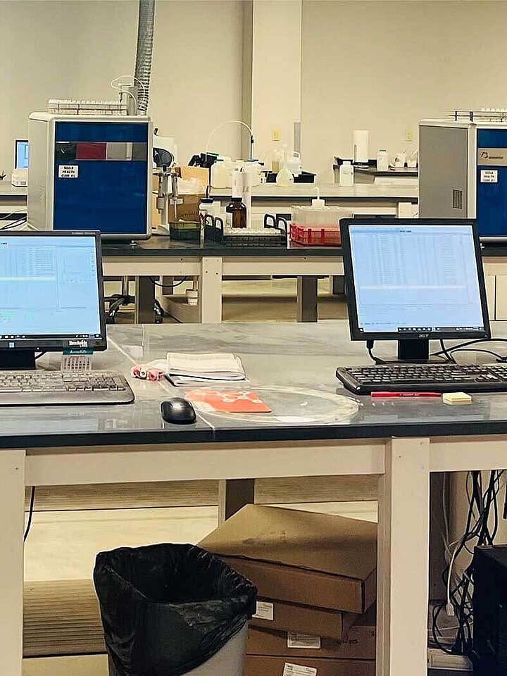 Laboratory with Elementar analyzers at Brookside Laboratories, Inc.