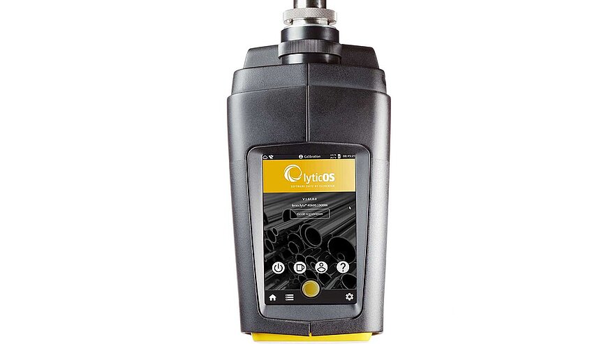 Close-up of a spark spektrometer display