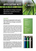 Nota applicativa "Determinazione di azoto e proteine ad alte prestazioni: Guida all'uso di diversi gas di trasporto"