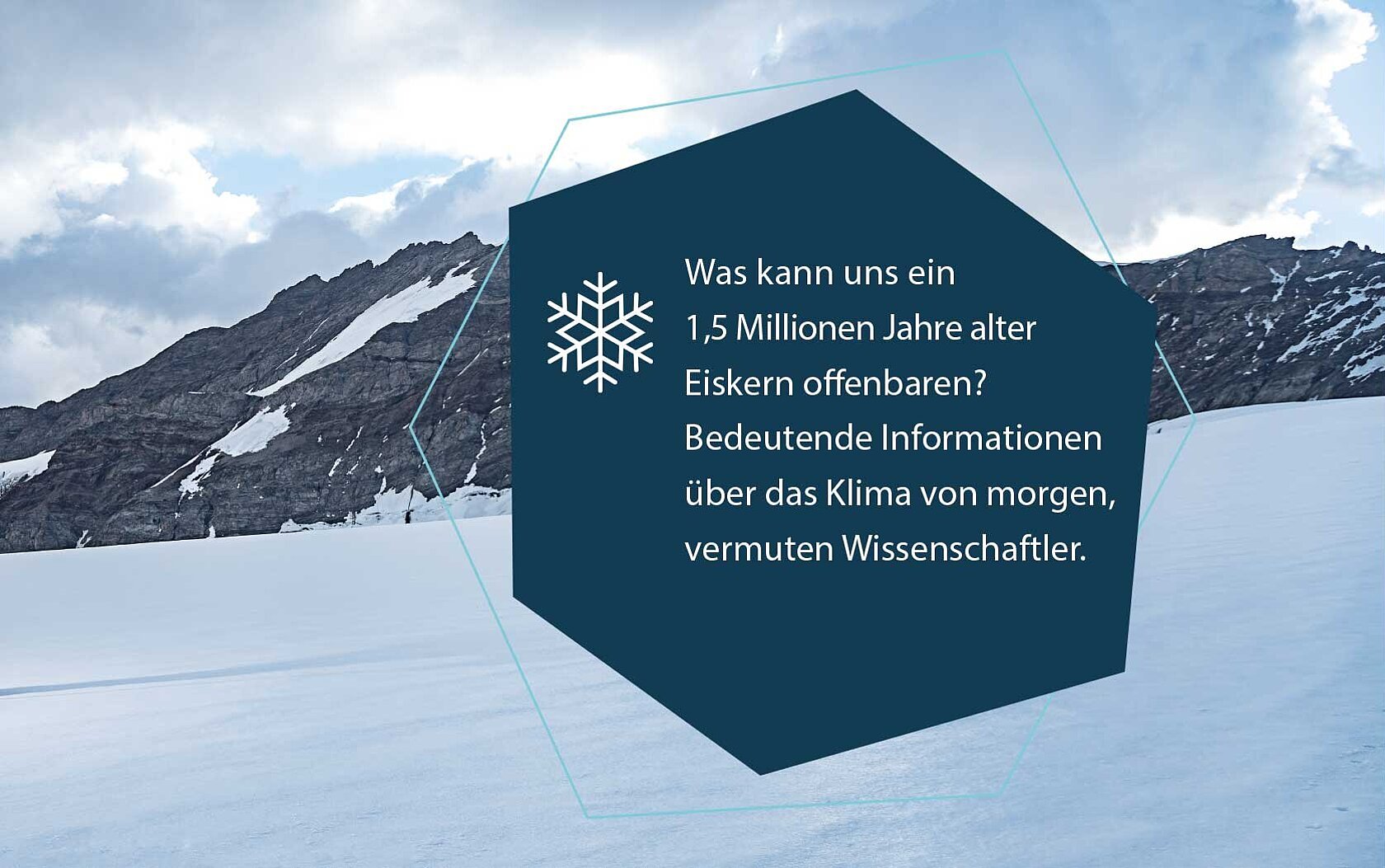 Statement über Eisbohrkerne auf einer verschneiten Landschaft
