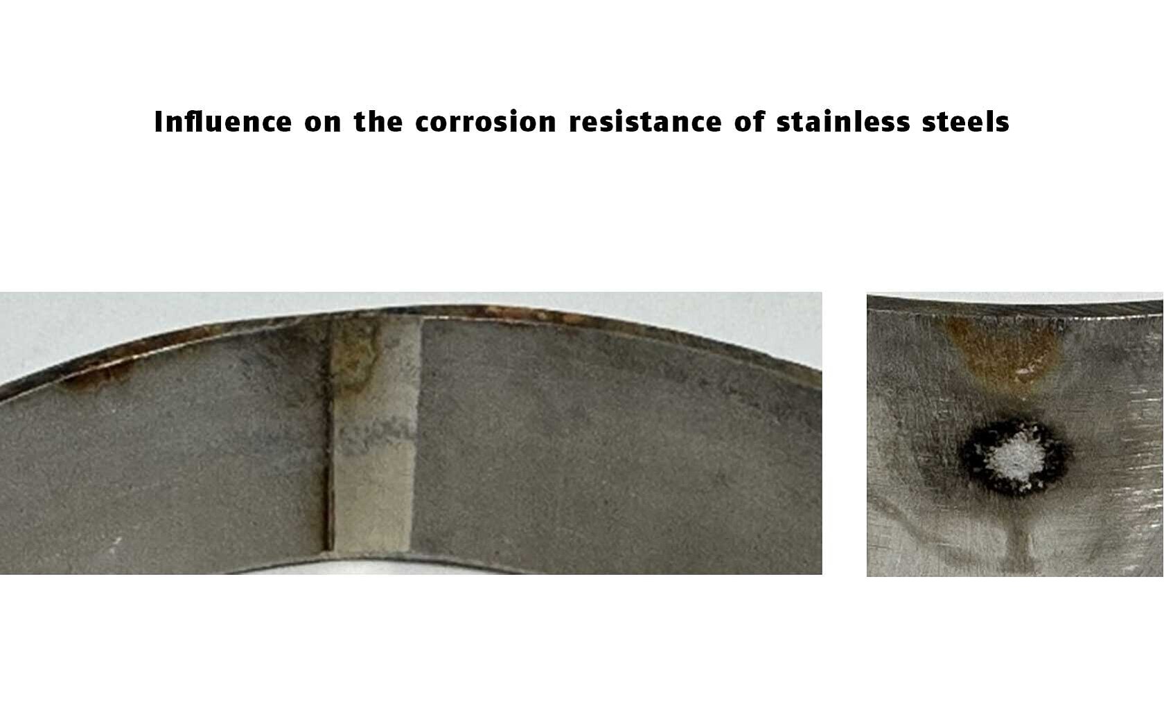 Image showing a metal workpiece with different corrosion states