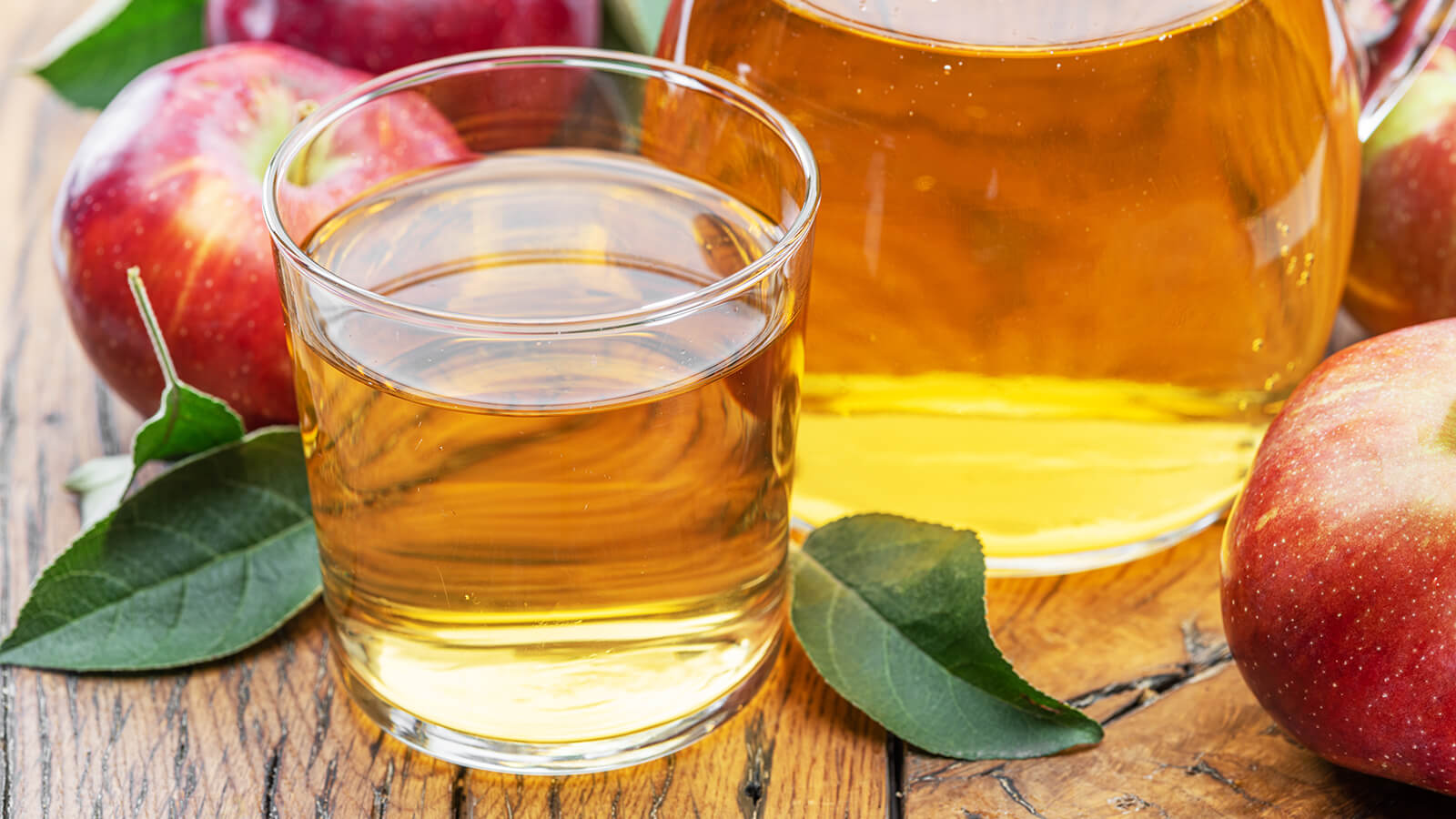 A glass of apple juice