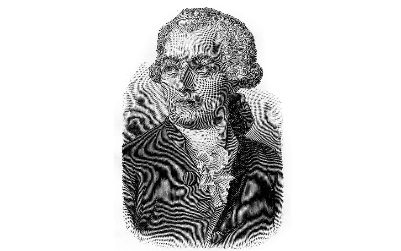 Drawing of Antoine Laurent Lavoisier, a scientist from the 17th Century