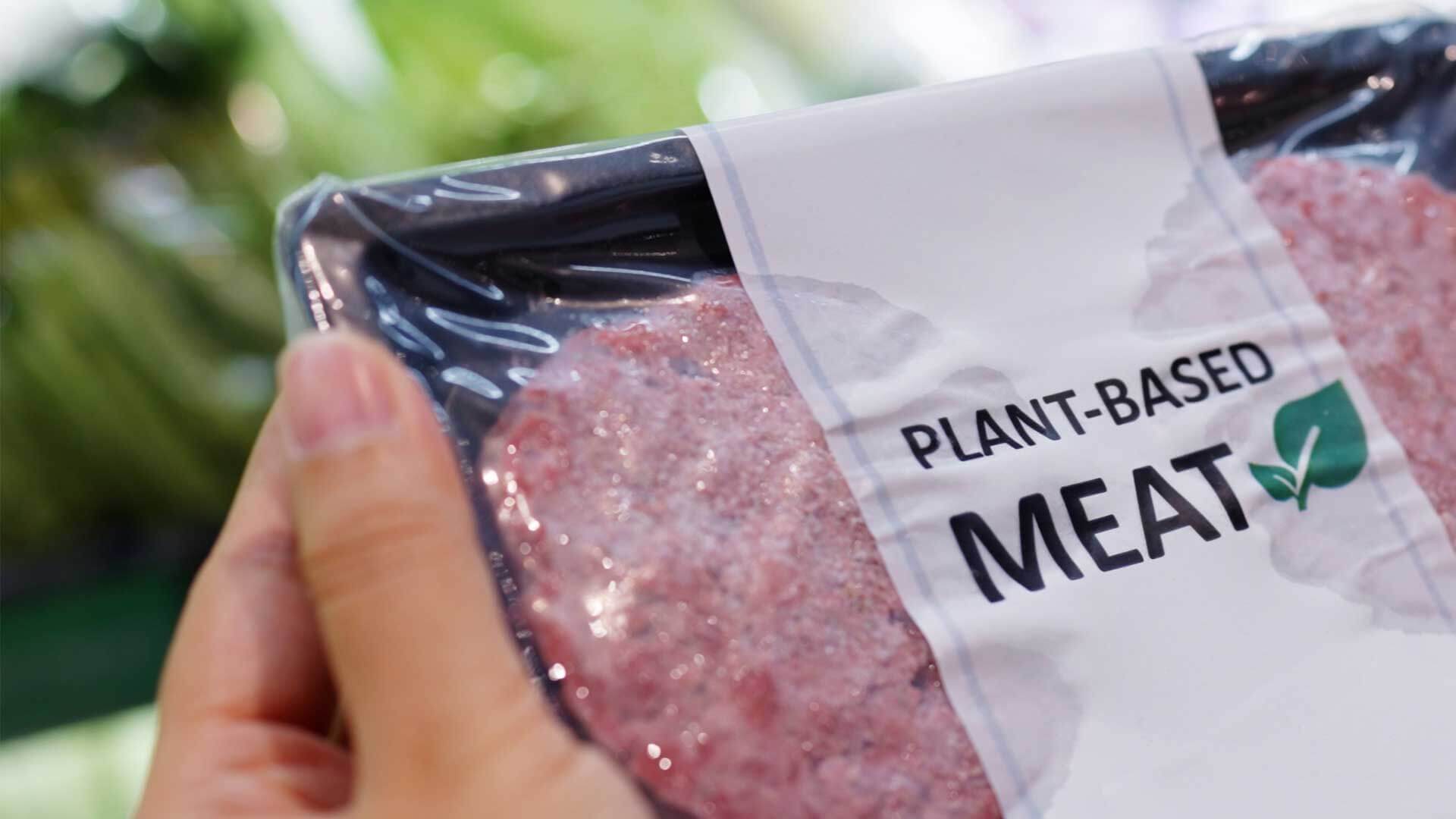 Packaged, plant-based meat