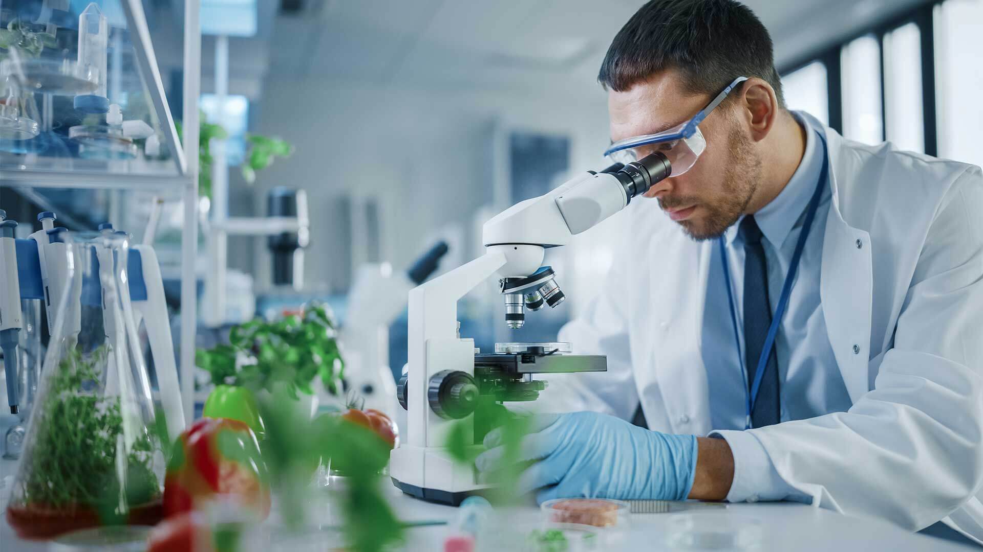 Food chemist in the laboratory